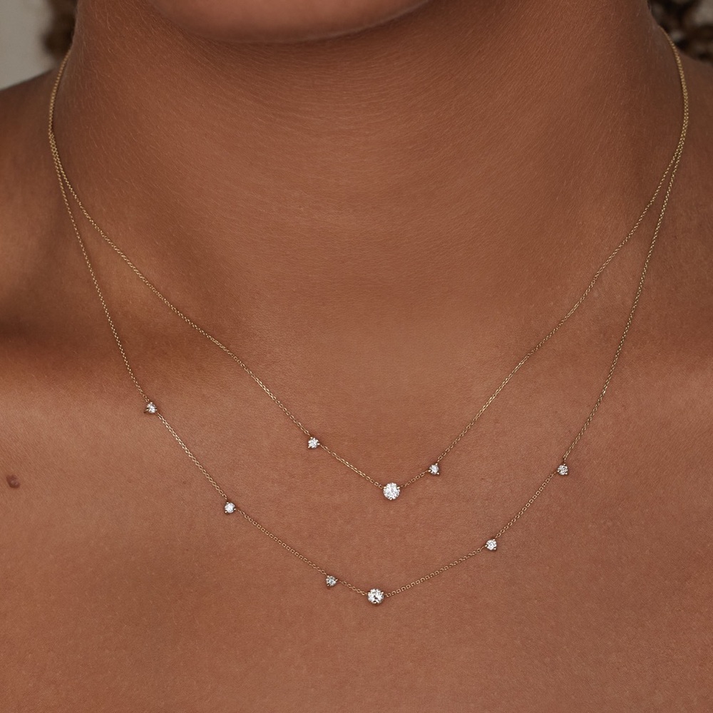 WWAKE 3-Step Diamond + 14K Necklace